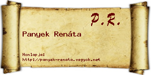 Panyek Renáta névjegykártya